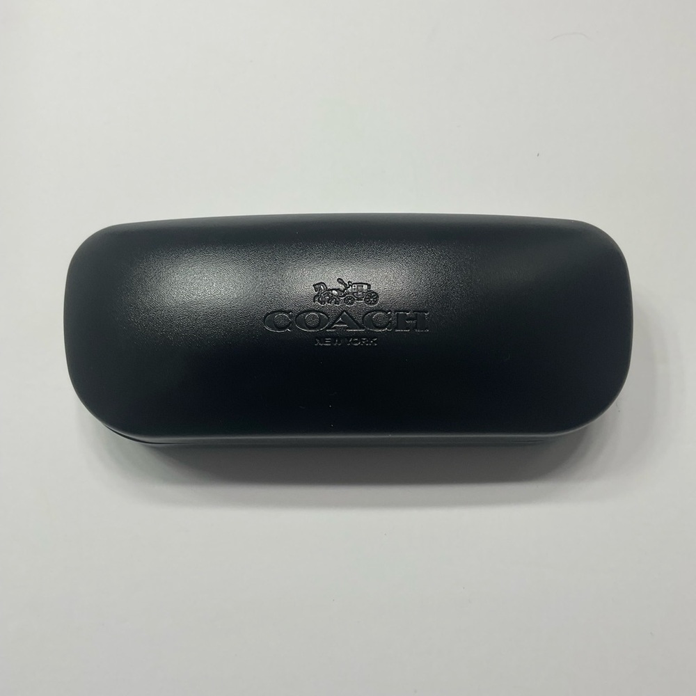 NWOT Coach Black Leather Eyewear Hard-Shell Case